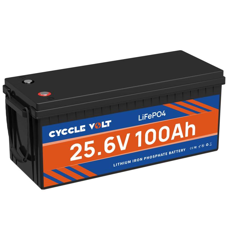 CYCCLEVOLT LiFePO4 24V 100Ah Lithium Batterie, 6000-15000 Deep Zyklus Batterie, Max. 2560Wh Energie mit BMS, perfekt für Wohnmobil, Trolling-Motor, Boot, Heim-Energiespeicherung und Off Grid von CYCCLEVOLT