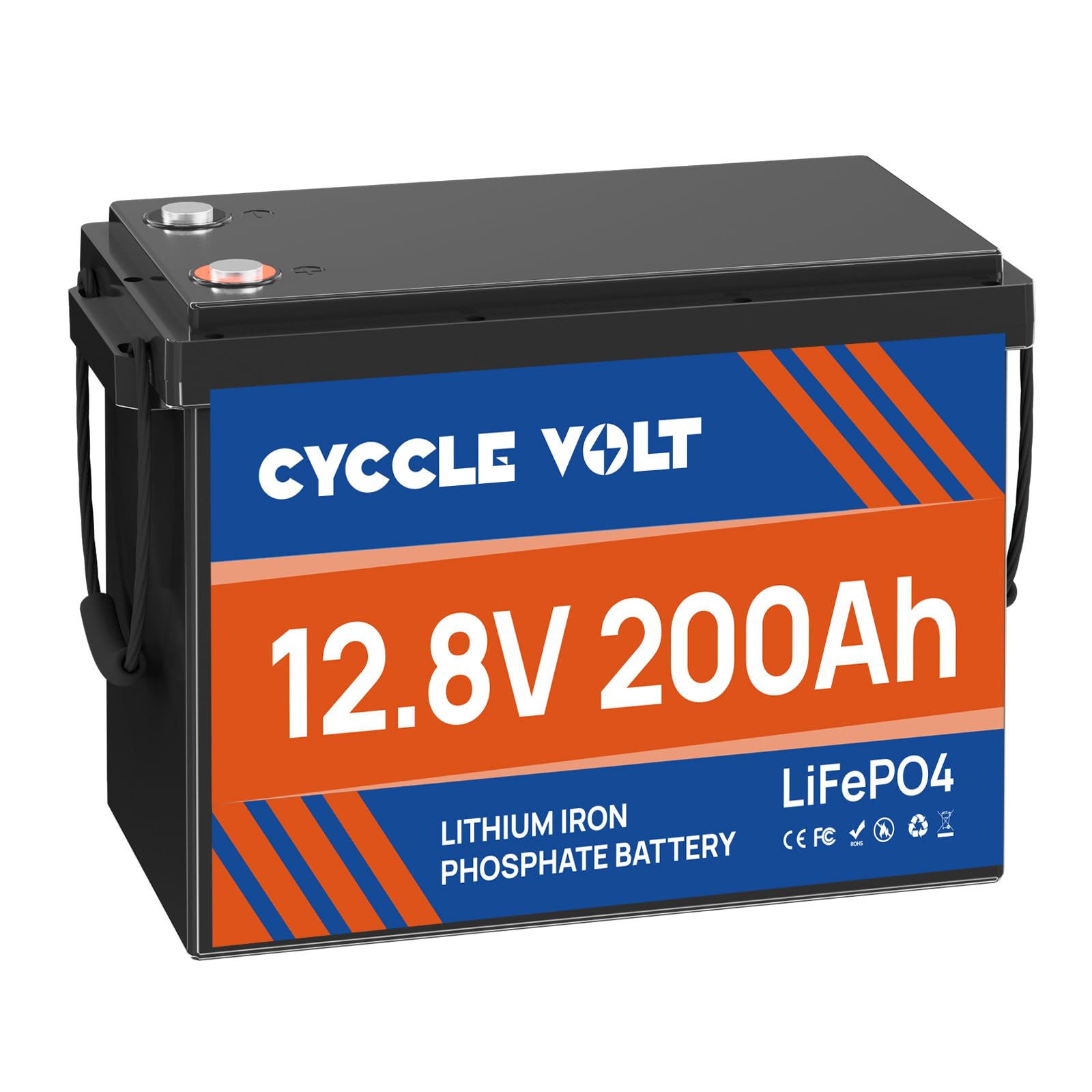 CYCCLEVOLT Lifepo4 200ah 12V batterie, Minigröße 200Ah Lithium batterie mit BMS, 8000+ Zyklen, maximale Kapazität 2560Wh, perfekt für Wohnmobile, netzunabhängige Systeme, Boote, Wohnwagen von CYCCLEVOLT