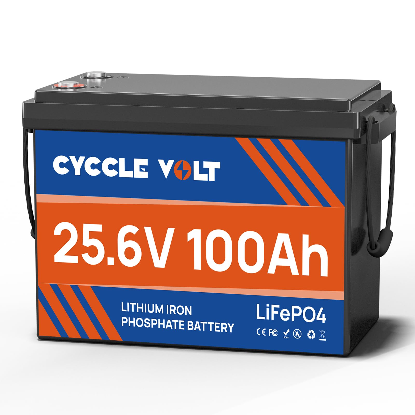 LiFePO4 24V 100Ah Mini Lithiumbatterie, LiFePO4 Deep Cycle Batterie 9000+ Zyklen mit BMS, MAX. Leistung 2560W, perfekt für Solaranlage,Wohnmobile, Trolling-Motoren, netzunabhängige Energiespeicherung von CYCCLEVOLT