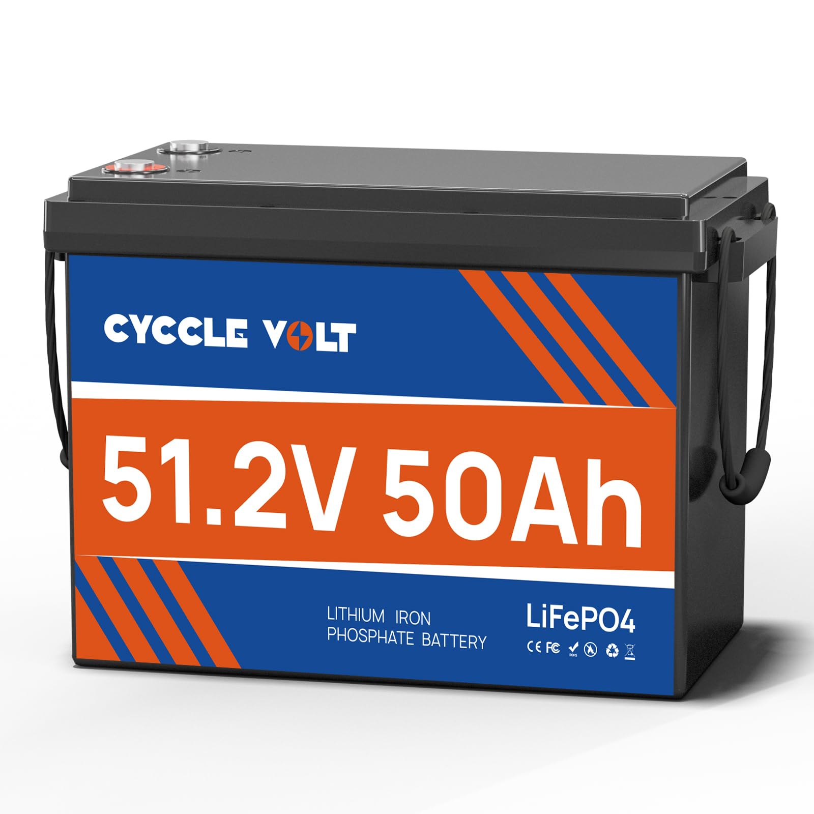 LiFePO4 Batterie 48V 50Ah Mini, CYCCLEVOLT LiFePO4 48V mit Zellen der Klasse A, Integriertes BMS, 10 Jahre Lebensdauer, perfekt für Wohnmobile, Karren, Trolling-Motoren, Häuser, Golfwagen von CYCCLEVOLT