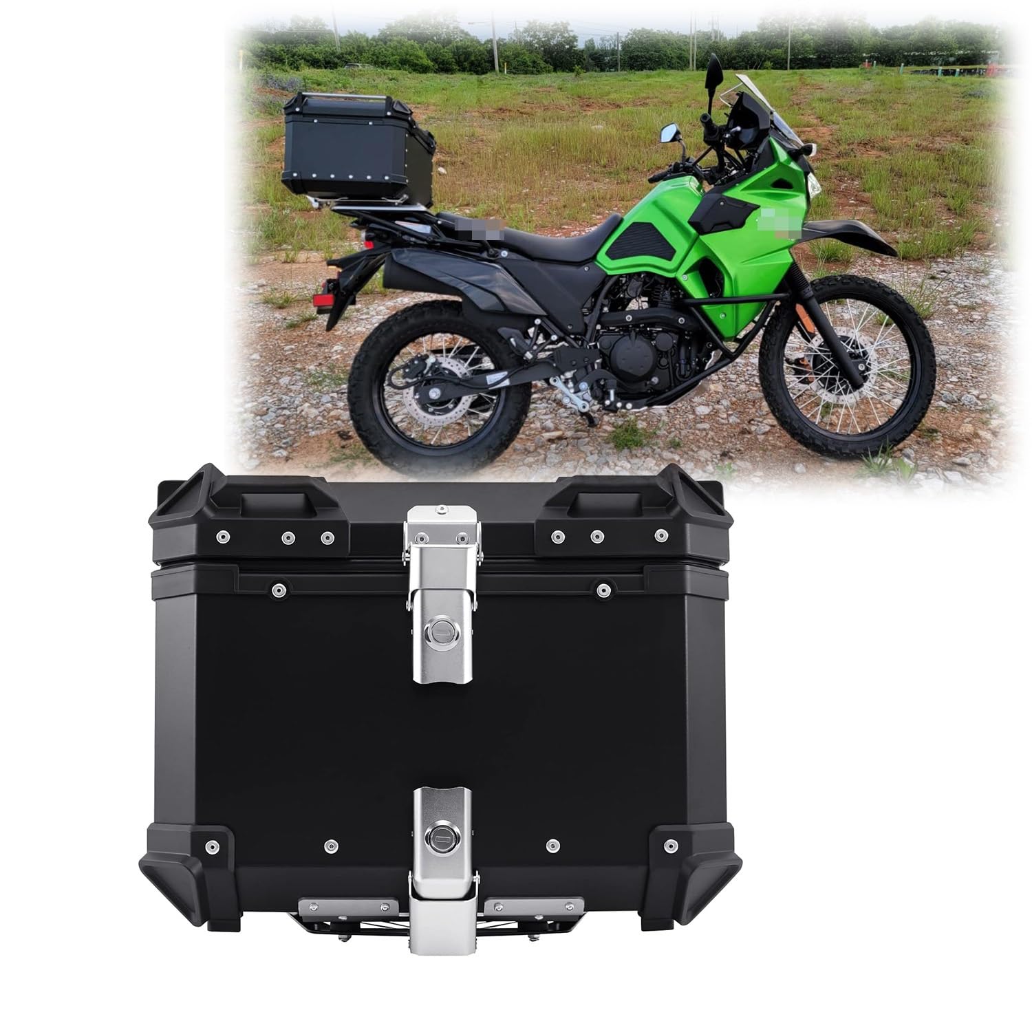 CYJSRGWE Aluminium-Topcase, Motorradhelm-Gepäckaufbewahrung, hintere Tourbox mit Sicherheitsschloss, universeller Motorradkoffer mit Rückenlehne und Montage, Motorradzubehör von CYJSRGWE