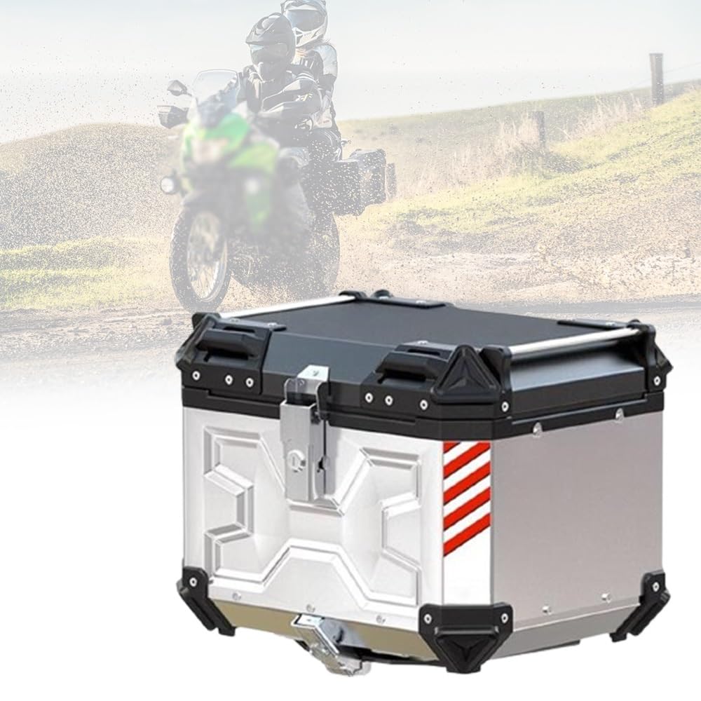 CYJSRGWE Motorradkoffer-Topcase, 45 l, 50 l, Topbox zur Aufbewahrung von Helmgepäck, Aluminium-Tour-Heckbox mit Griff, wasserdicht von CYJSRGWE