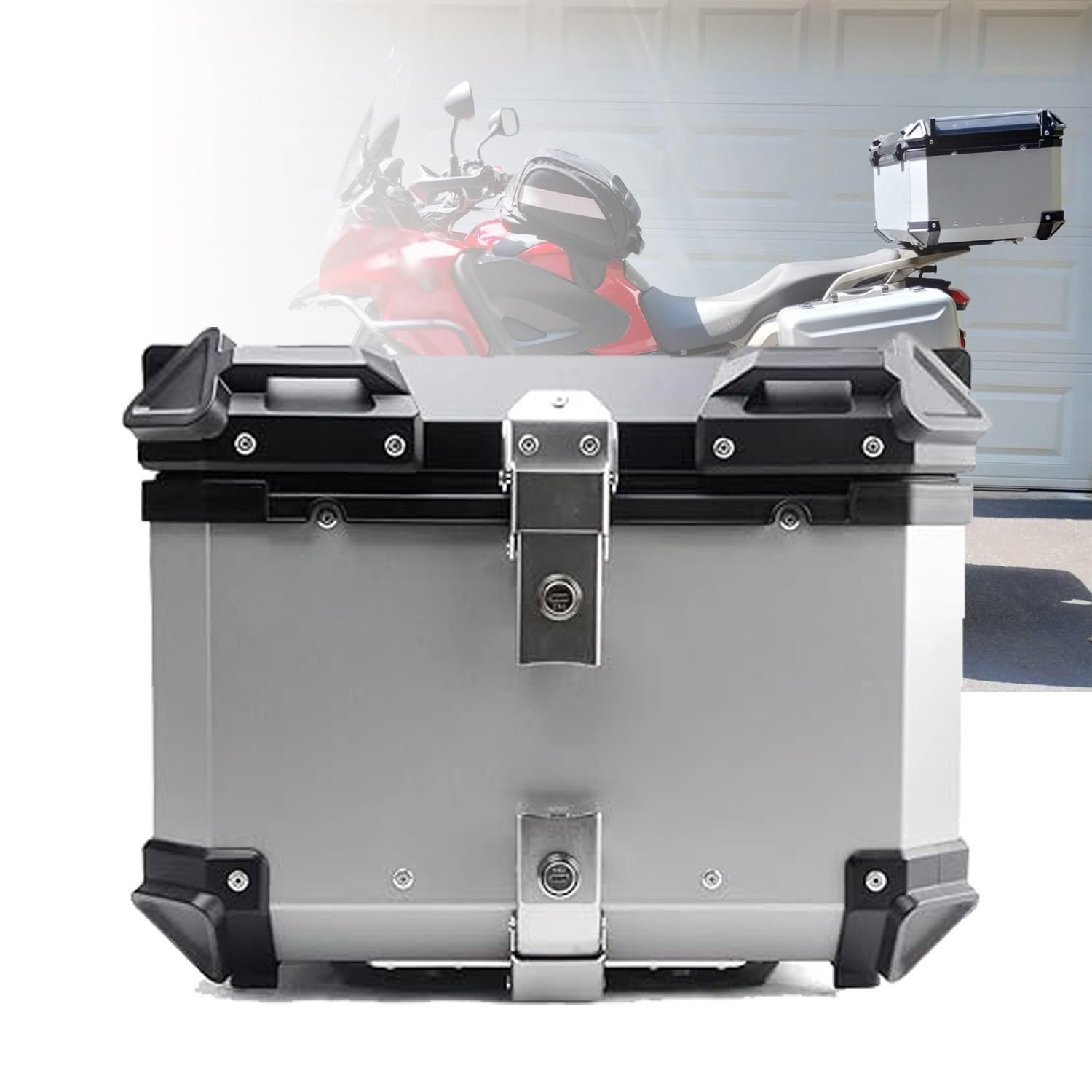 Motorrad-Topbox, Motorrad-Topcase, universeller Motorradkoffer aus Aluminiumlegierung, 28 l, 36 l, 45 l, 55 l, 65 l, 80 l, 100 l, wasserdichter Aufbewahrungskoffer für Motorrad-Tourenheckboxen von CYJSRGWE