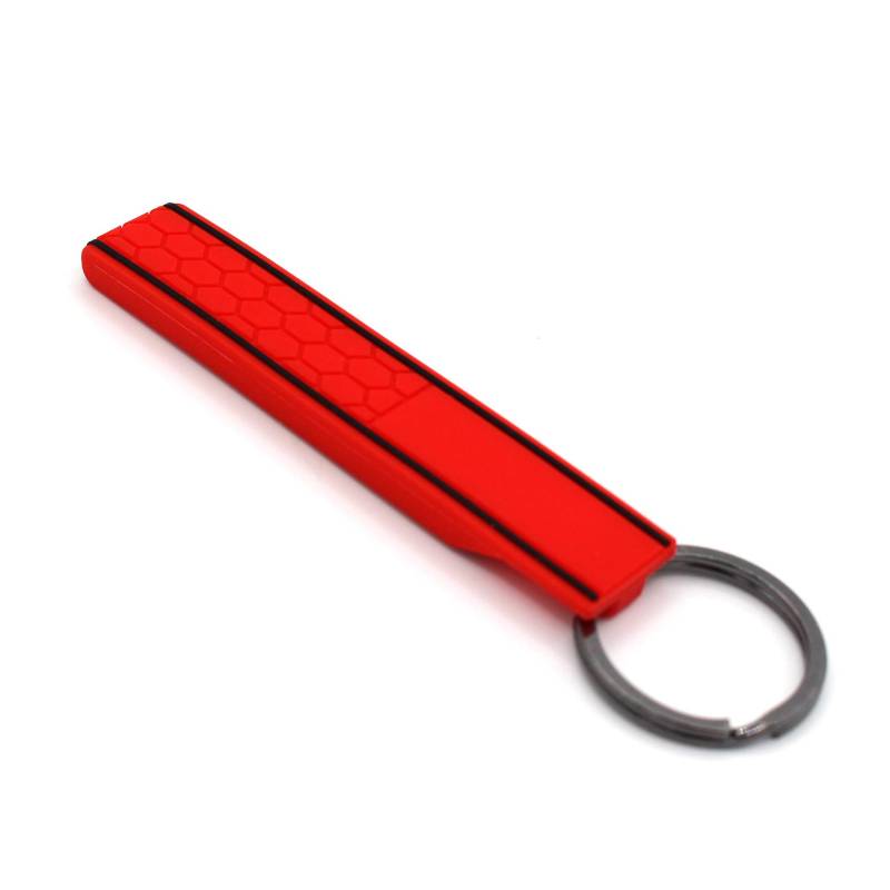 CYK www. CoverYourKey .de Schlüsselanhänger Keytag mit Wabenstruktur Schlüsselhülle Anhänger Schlüsselband Wabe (Rot/Schwarz) von CYK www. CoverYourKey .de