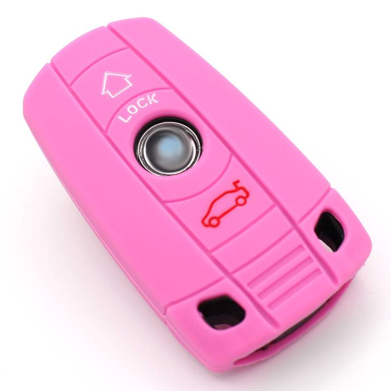 Schlüssel Hülle BB für 3 Tasten Auto Schlüssel Silikon Cover - Finest-Folia (nur Keyless GO) (Rosa) von CYK www. CoverYourKey .de