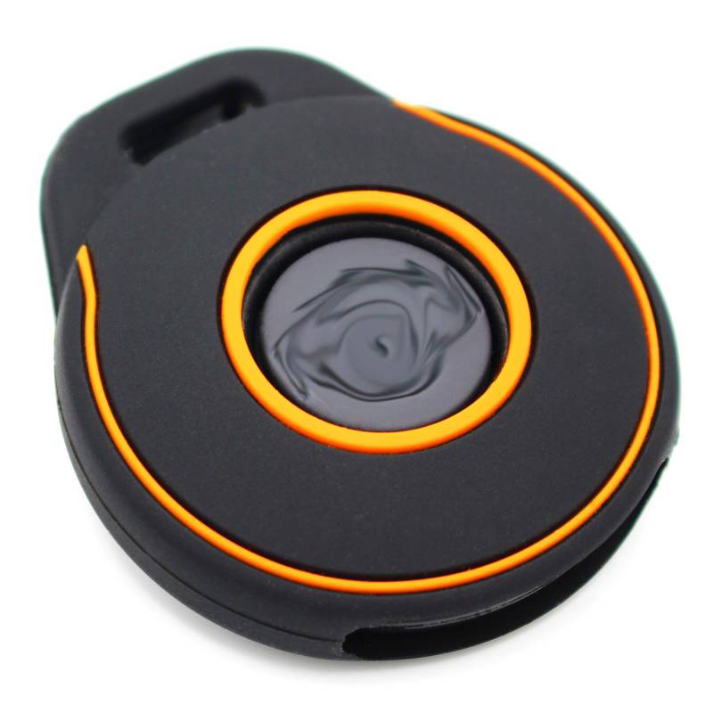 Schlüssel Hülle HAA für Motorrad Schlüssel Silikon Cover Keyless Go Fahrzeugschlüssel (Schwarz Orange) von CYK www. CoverYourKey .de