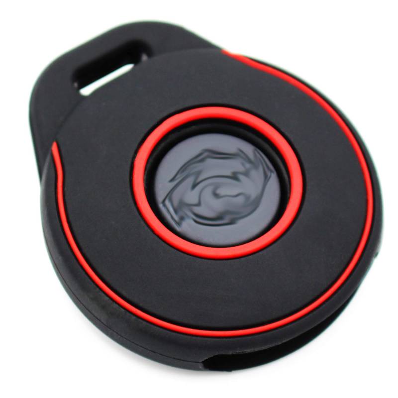 Schlüssel Hülle HAA für Motorrad Schlüssel Silikon Cover Keyless Go Fahrzeugschlüssel (Schwarz Rot) von CYK www. CoverYourKey .de