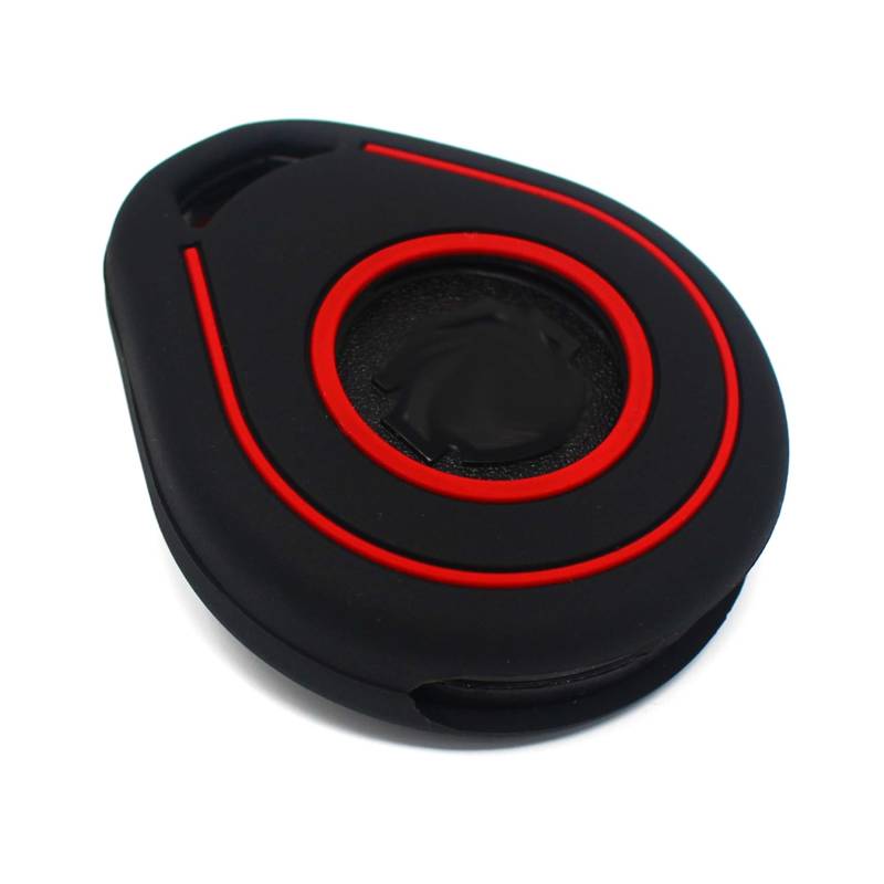 Schlüssel Hülle HAB für Motorrad Schlüssel Silikon Cover Keyless Go Fahrzeugschlüssel (Schwarz Rot) von CYK www. CoverYourKey .de