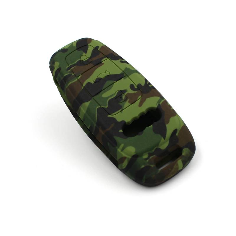 Silikon Schlüsselhülle AE kompatibel mit Audi Auto Schlüssel Hülle 3-Tasten keyless go Cover von Finest Folia (Camouflage) von CYK www. CoverYourKey .de