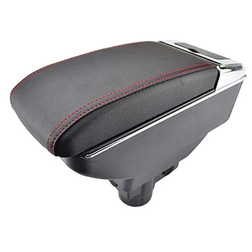 Armlehne Auto,Mittelkonsole Auto Armlehne für Opel 2006-2014 Arm Rest Dual Layer Aufbewahrungsbox Dekoration Auto Styling (Color : Red thread) von CYMKYQ