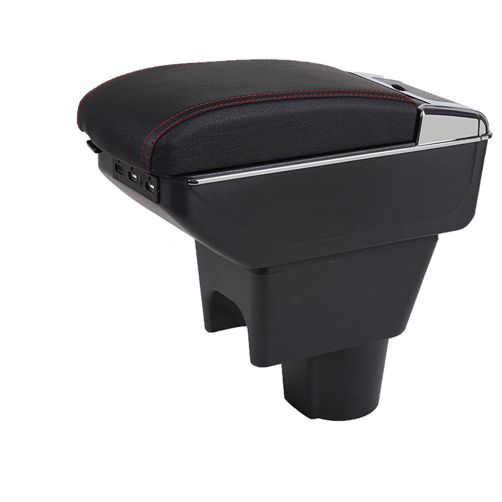 Armlehne Auto,Mittelkonsole Auto Armlehne für Renault Dacia Duster Arm Rest Dual Layer Central Store Content Box USB-Aufladung Auto-Styling Dekoration Zubehör (Color : C Style All Black) von CYMKYQ