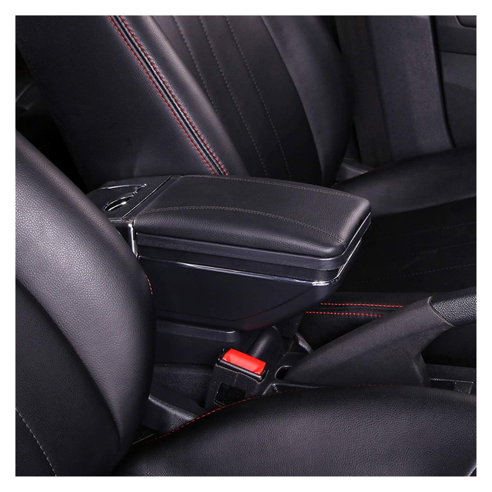 Armlehne Auto,Mittelkonsole Auto Armlehne für Renault Dacia Duster Arm Rest Layer Central Store Content Box USB-Aufladung Auto-Styling Dekoration Zubehör (Color : A Style All Black) von CYMKYQ