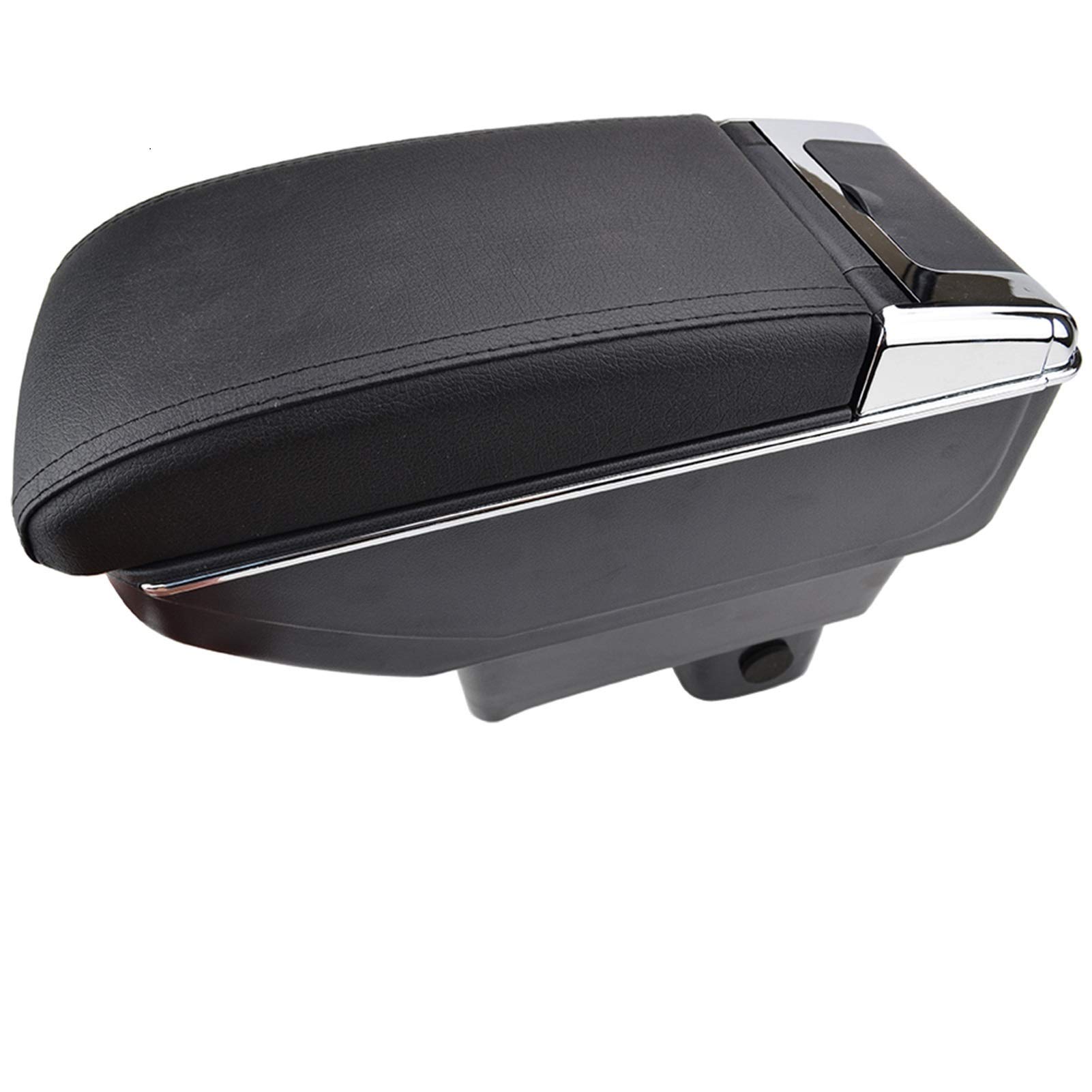 Armlehne Auto,Mittelkonsole Auto Aufbewahrungsbox Center Console Leder-Dual-Layer Armlehne Armlehnen-Tablett für Suzuki Swift 2006 2007 2009 2009 (Color : Black thread) von CYMKYQ