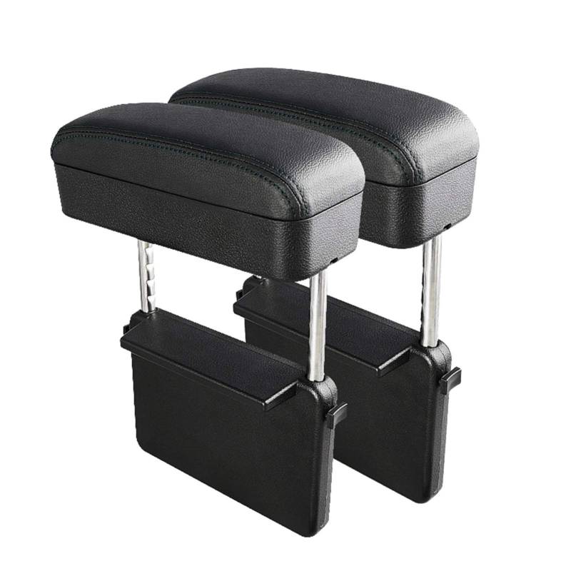 Armlehne Auto,Mittelkonsole Auto Auto Armlehne Box Ellenbogen Unterstützung Verstellbarer Autositz Lücke Organizer Arm Rest Box Für Autos Autozubehör Armlehne Kissen Universal (Color : Black line 2pc von CYMKYQ