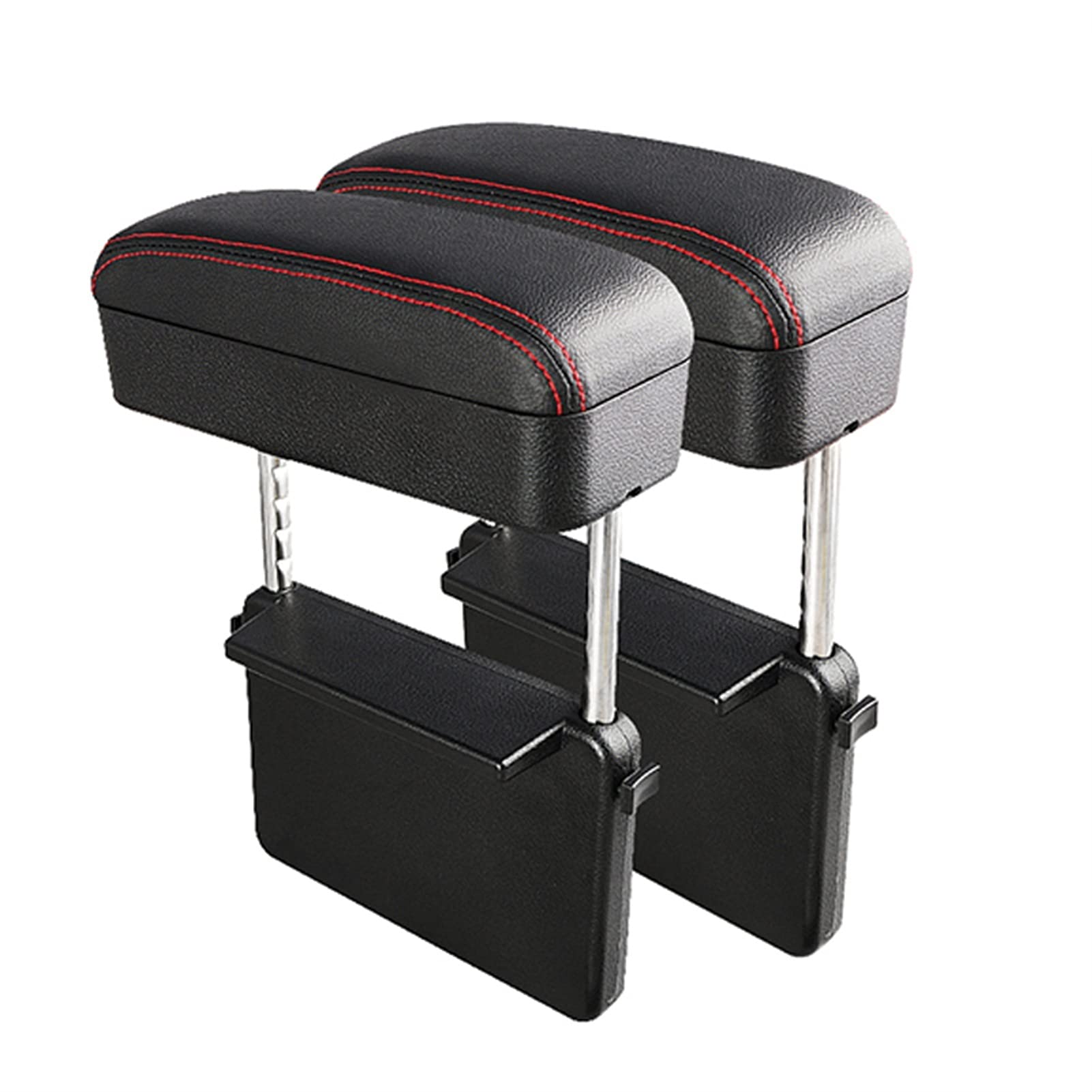 Armlehne Auto,Mittelkonsole Auto Auto Armlehne Box Ellenbogen Unterstützung Verstellbarer Autositz Lücke Organizer Arm Rest Box Für Autos Autozubehör Armlehne Kissen Universal (Color : Red line 2pcs von CYMKYQ