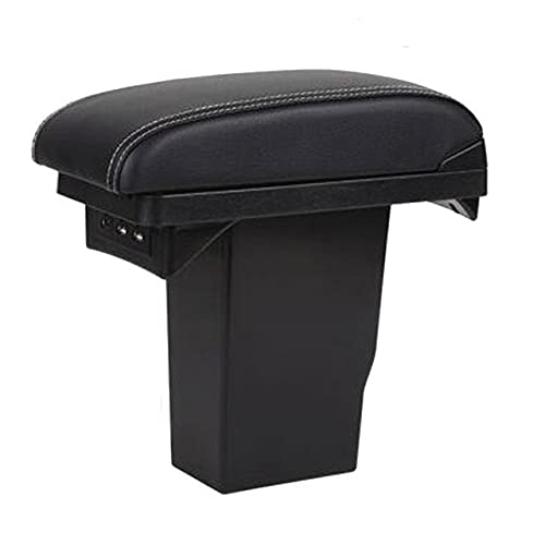 Armlehne Auto,Mittelkonsole Auto Auto Black Armlehnenkasten Passend Für FORPEUGEOT 2008 Central Storage Box Für Car Center Console-Modifikation Mit USB Zubehör (Color : Black gray line) von CYMKYQ