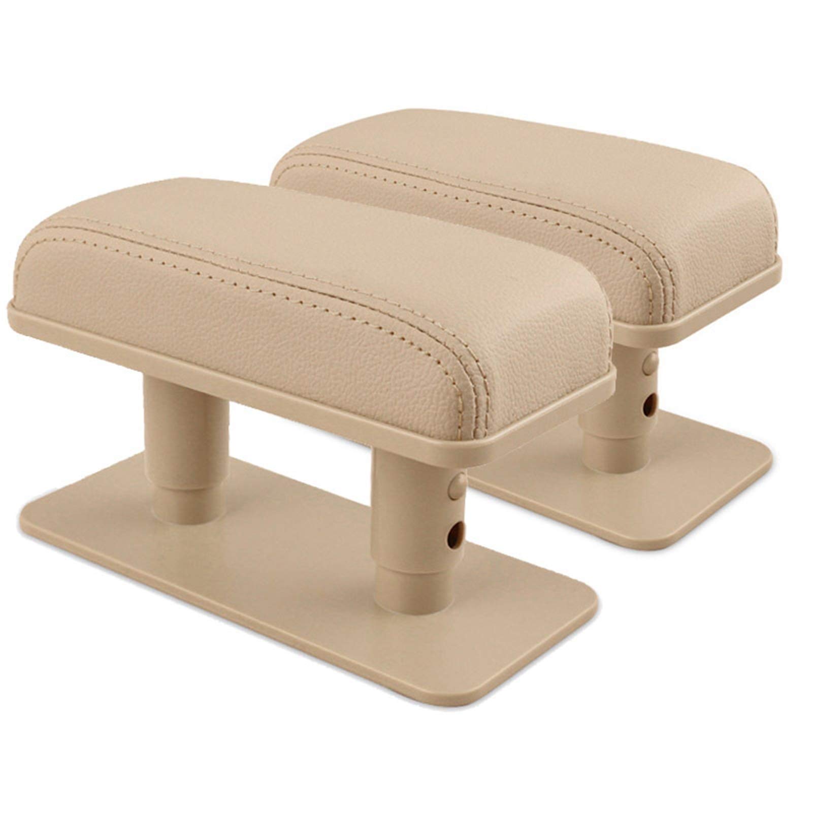 Armlehne Auto,Mittelkonsole Auto Universal Auto Armlehnenkissen PU-Leder-Ellenbogen-Unterstützung Matte Hauptfahrer-Co-Pilot-Position Anti-Müdigkeit Armlehnenarmschutz-Pad (Color : 2pcs Beige) von CYMKYQ