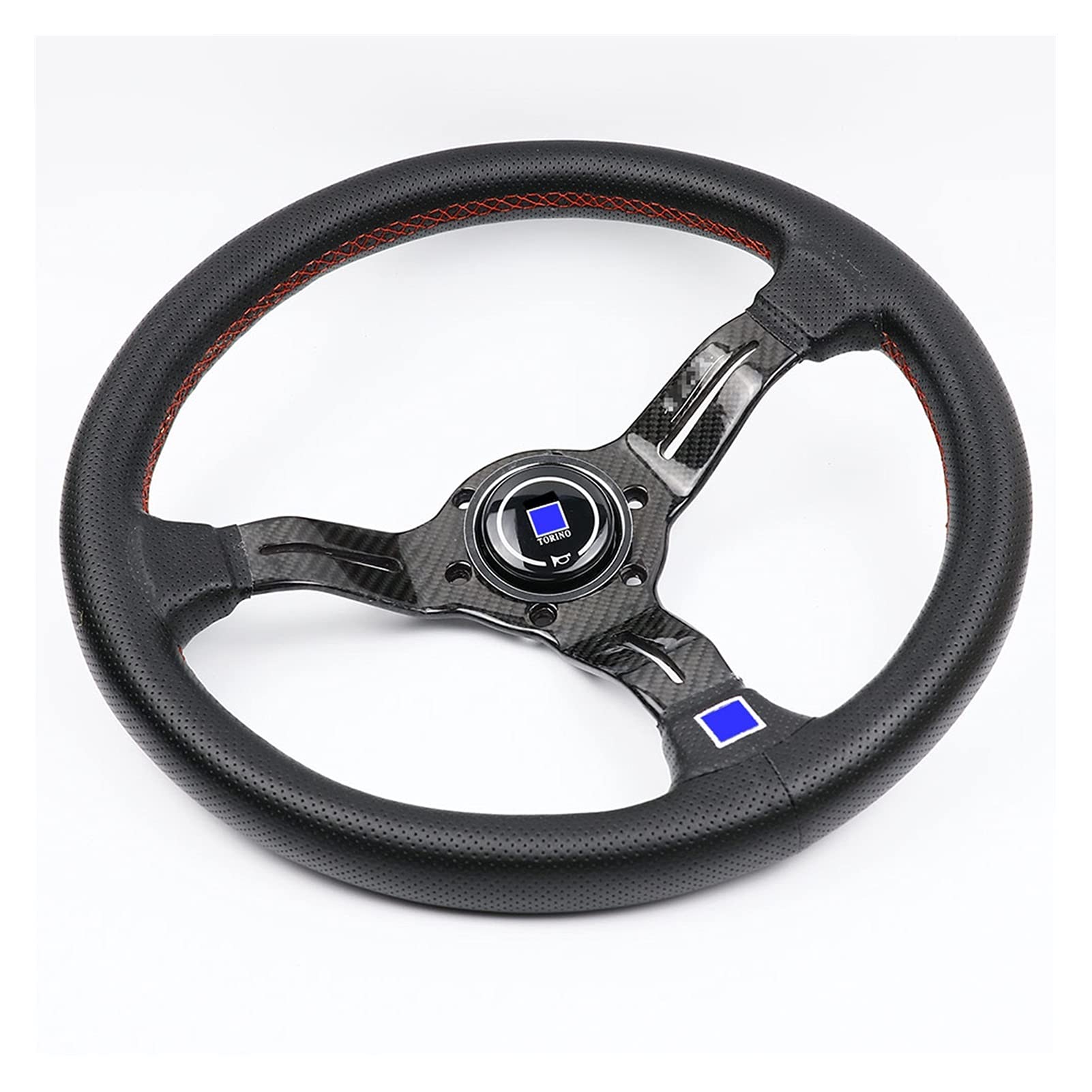 CYMKYQ Drifting Steering Wheel,Sportlenkrad Universal 14 Zoll / 345mm Echte Kohlefaser Echtes Leder Lenkrad Drift Sport Lenkräder (Color : 2) von CYMKYQ