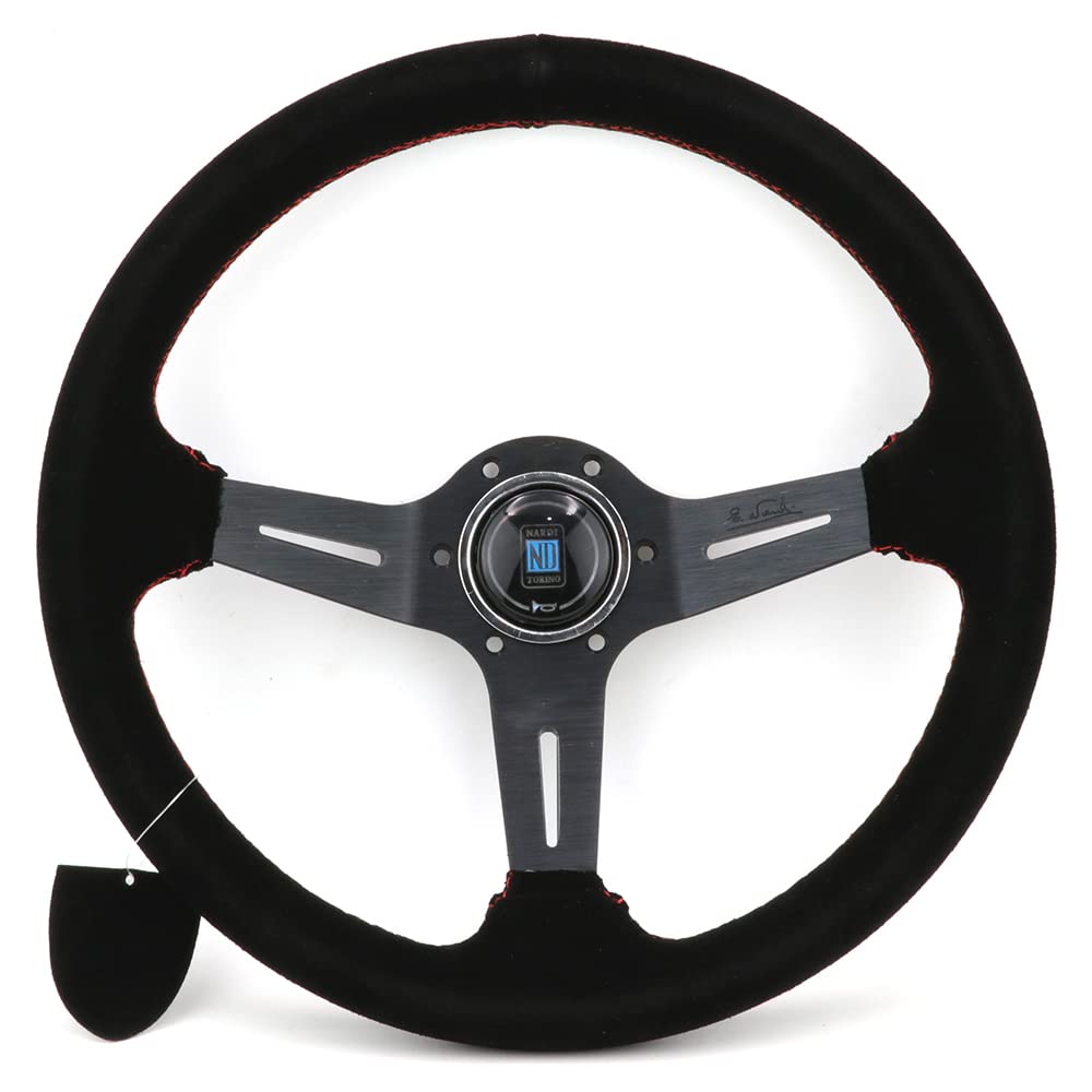 CYMKYQ Drifting Steering Wheel,Sportlenkrad Universal 14-Zoll-Leder-Lenkrad-Drift-Sport-Lenkräder (Color : Black) von CYMKYQ