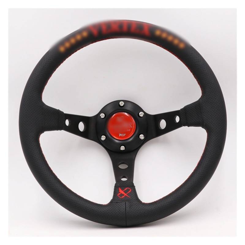 Drifting Steering Wheel,Sportlenkrad 13 Zoll / 320mm Echtes Leder Stickerei Drift Sport Lenkräder (Color : Red) von CYMKYQ