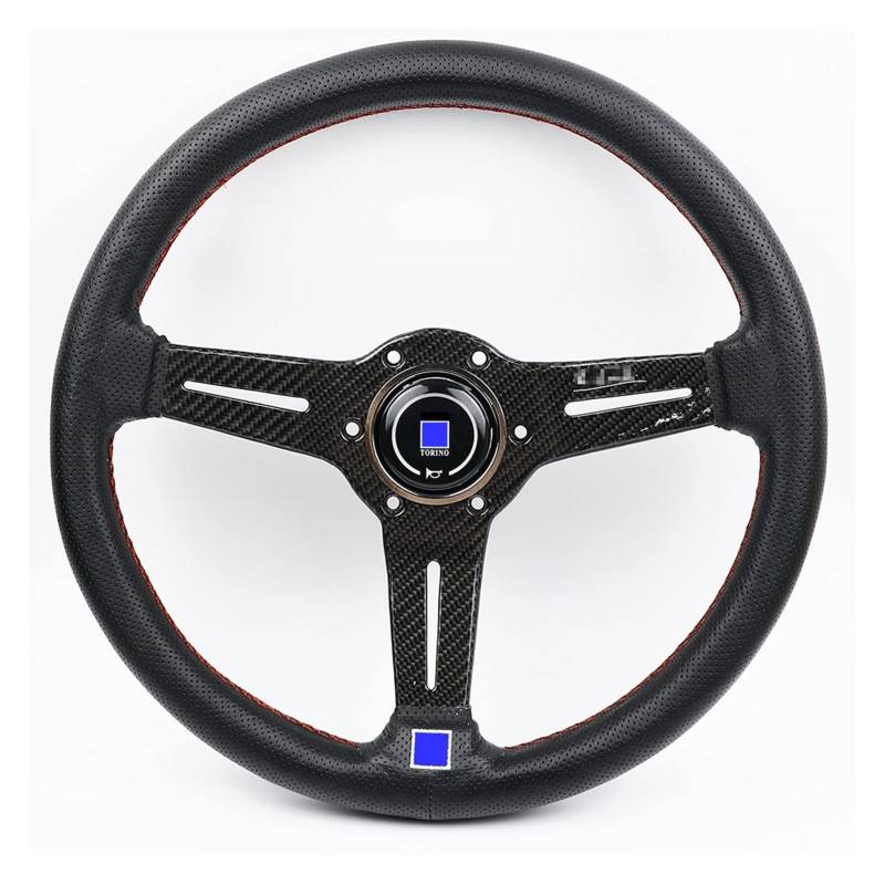 Drifting Steering Wheel,Sportlenkrad Aluminium 14inch Echtleder Lenkrad Drift Sport Lenkräder (Color : Carbon Fiber) von CYMKYQ