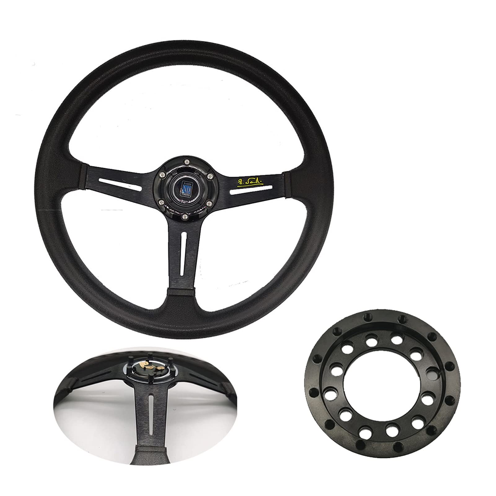 Drifting Steering Wheel,Sportlenkrad Aluminium 24-Loch-Adapter für Lenkräder Modifikationssatz 70mm Lenkrad Rennspiel Teller DIY Teile (Color : Steering Wheel SetA) von CYMKYQ