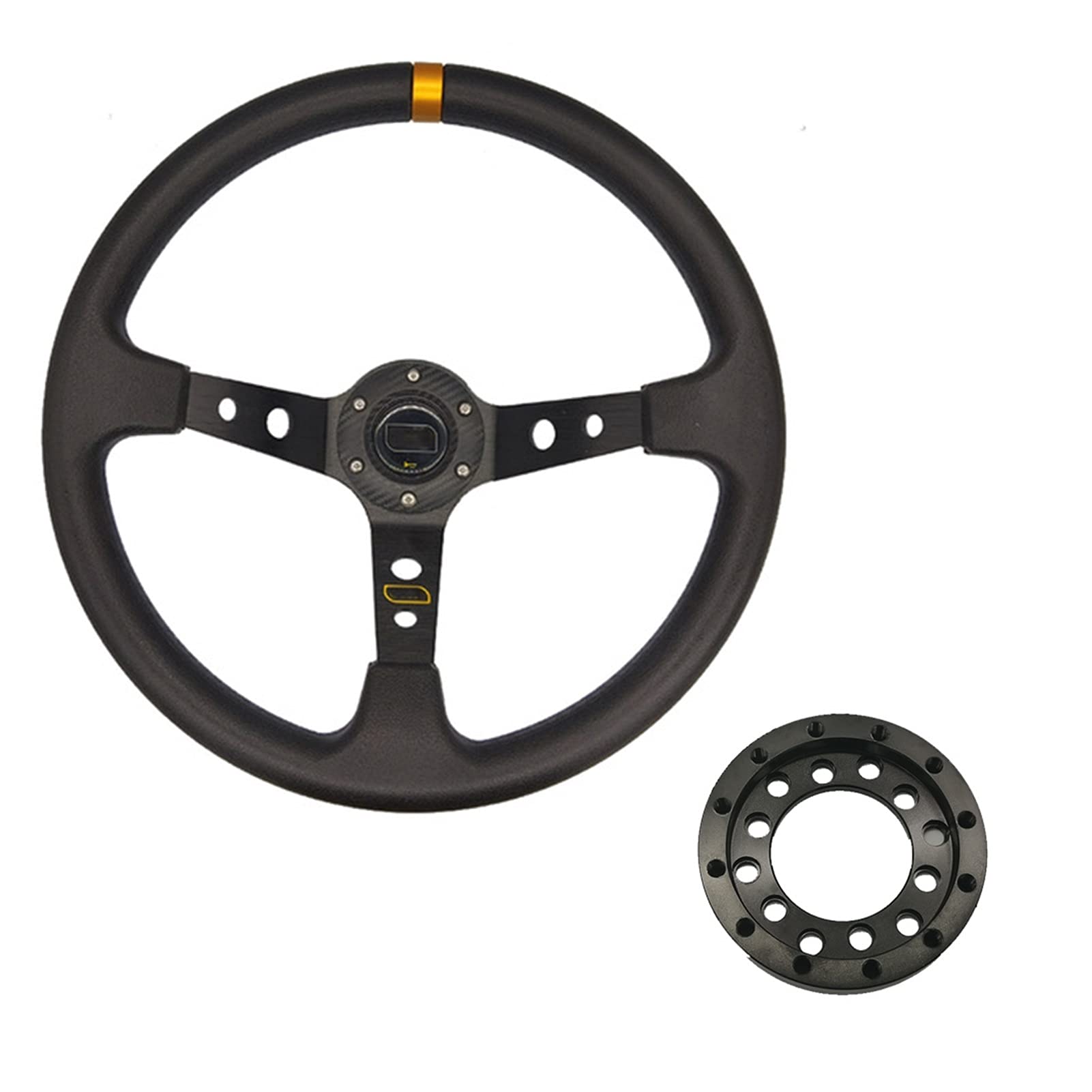 Drifting Steering Wheel,Sportlenkrad Aluminium 24-Loch-Adapter für Lenkräder Modifikationssatz 70mm Lenkrad Rennspiel Teller DIY Teile (Color : Steering Wheel SetD) von CYMKYQ