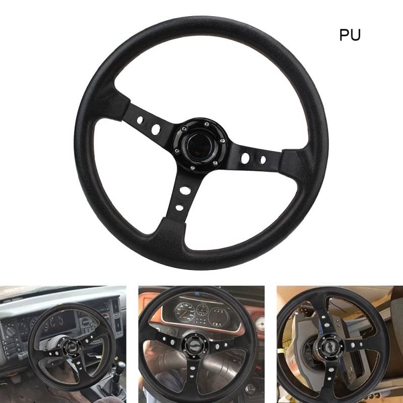 Drifting Steering Wheel,Sportlenkrad Autorennen-Lenkräder universell mit DIY. pu 14 zoll for autos racing drifting sport lenkrad von CYMKYQ