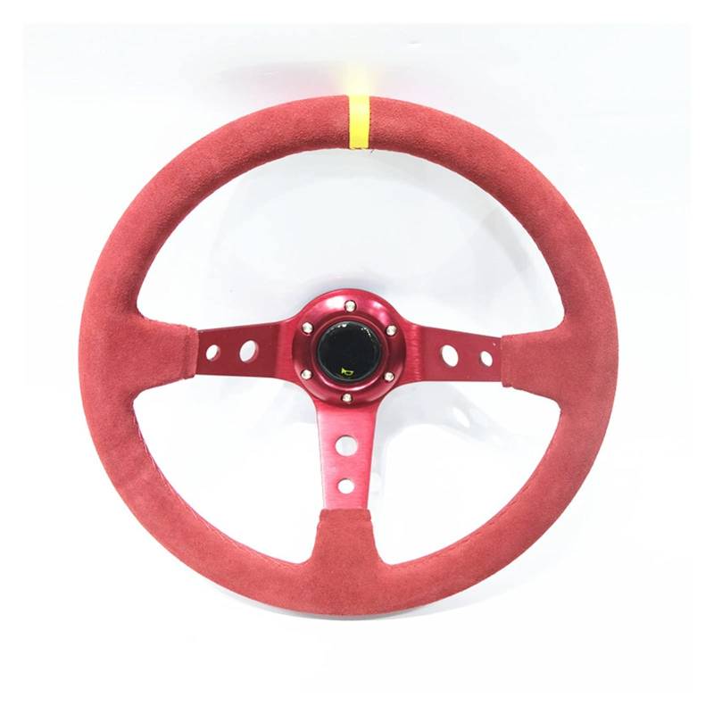 Drifting Steering Wheel,Sportlenkrad Rennsport 14 Zoll 350mm tief konkave Drift-Lenkrad/Lenkrad (Color : All red) von CYMKYQ