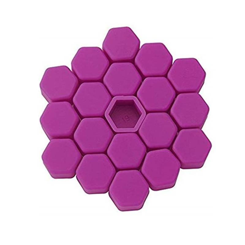 Radschraubenkappen,Radmutterkappen 20 stücke 17/11 / 21mm Silikon Auto Reifen Rad Nabe Abdeckungen Schutzkappen Radmuttern Abdeckungen Nabe Schraubenschutz Staubfest Bolzenrand(Purple,19mm) von CYMKYQ