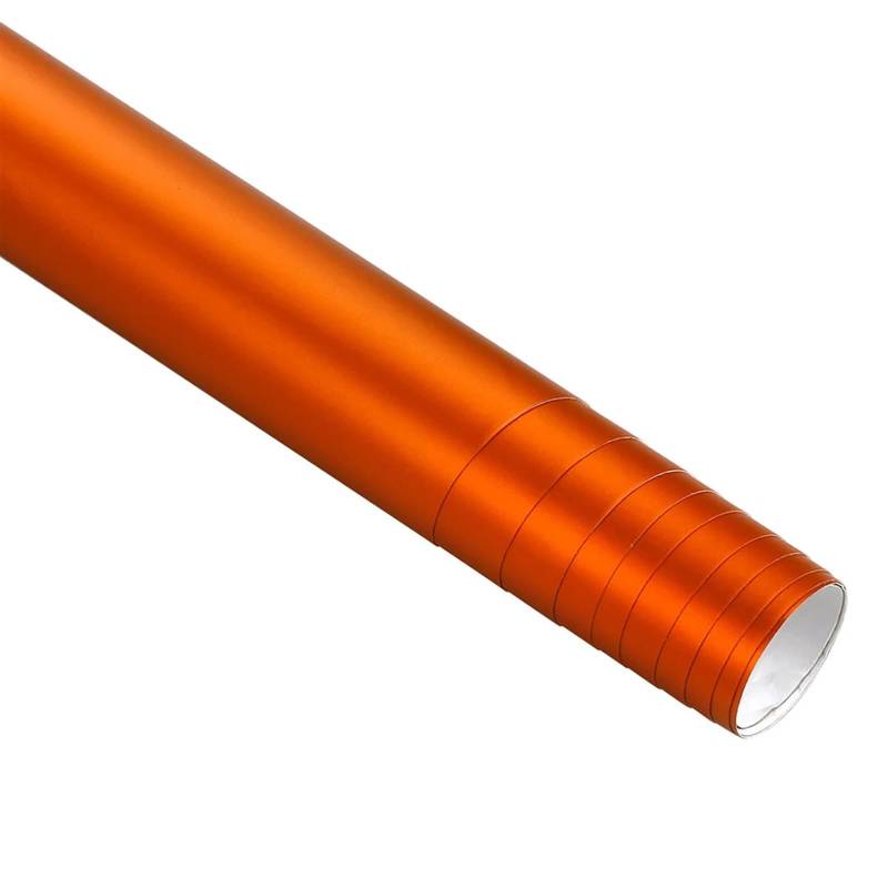 10/30 x 100 cm PVC-Vinylfolie, matt, Satin-Aufkleber, dekorative Autofolie für Auto, LKW, Motorrad, Laptop, Zubehör (Orange, 30 x 100 cm) von CYMQQQI