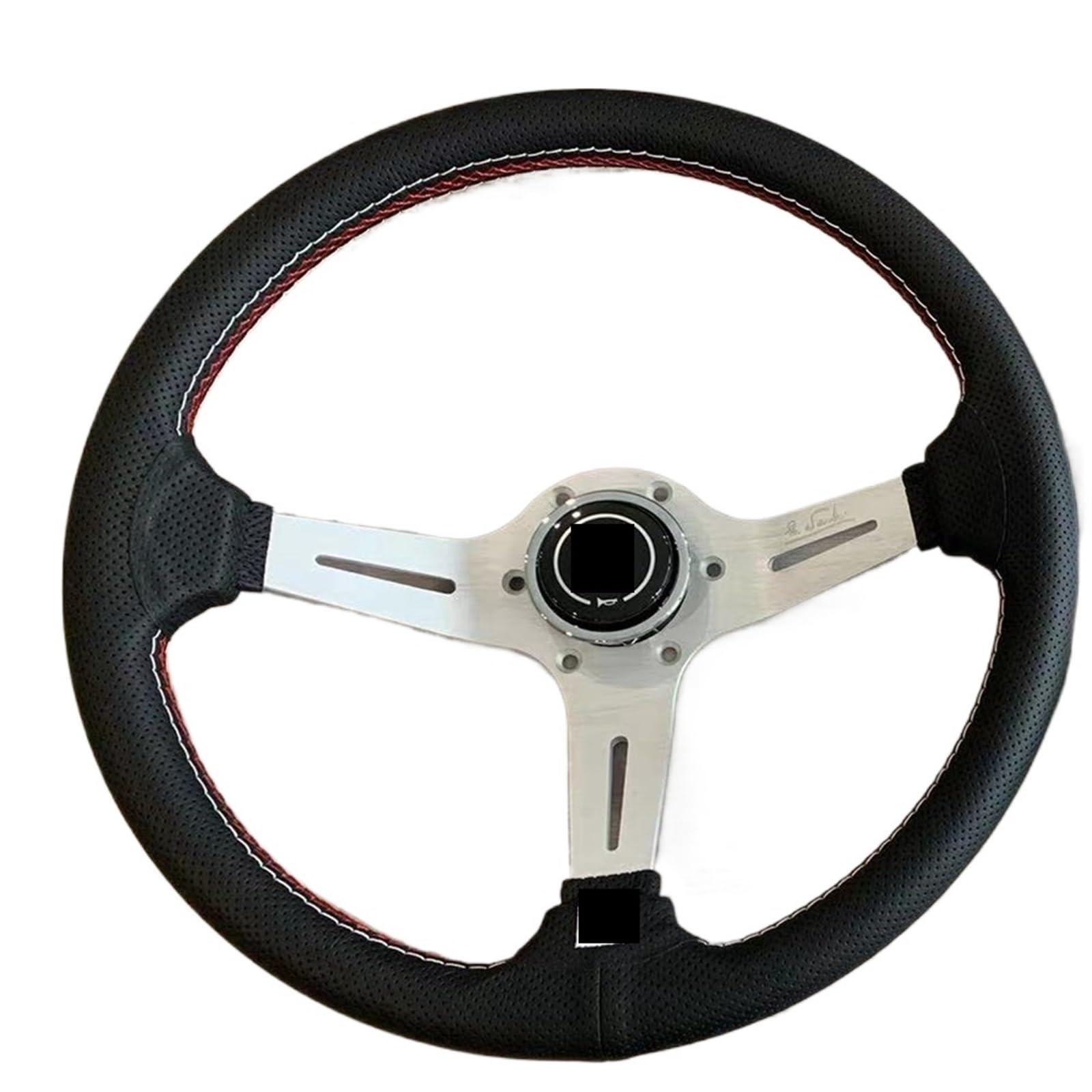 35,6 cm Drift Universal-Lenkrad Auto JDM Racing Echtleder-Lenkrad Volantes für VW, Honda, Toyota, BMW (Nardi2) von CYMQQQI