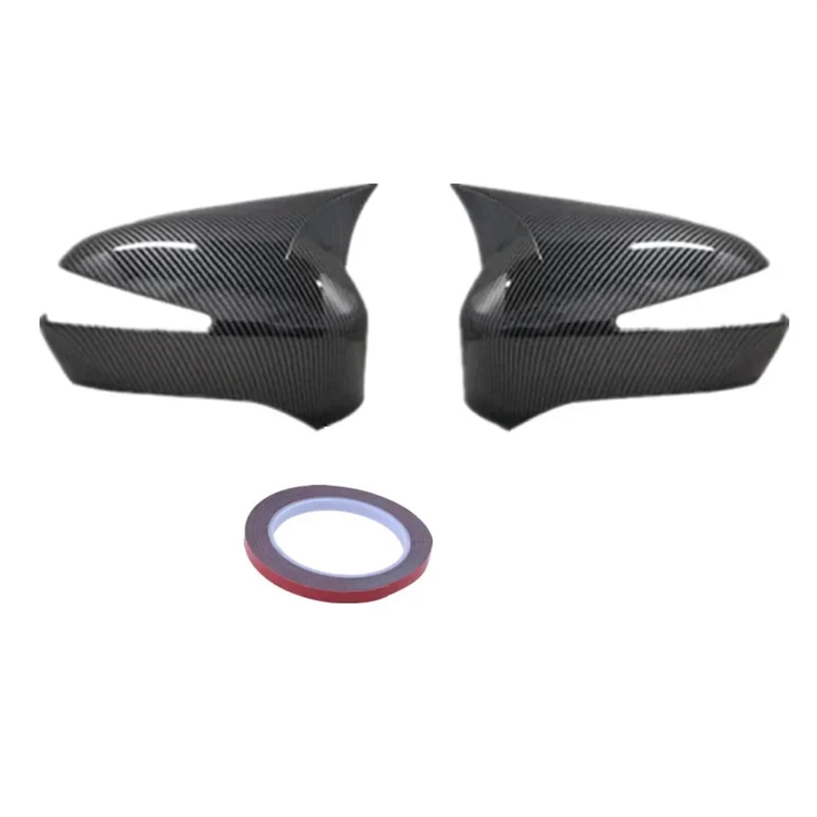 Autoaufkleber für Honda Civic 8. 2005–2011, Auto-Rückspiegel, Glasabdeckung, Dekoration, Kohlefaser-Optik, Schwarz (Faser mit Licht) von CYMQQQI