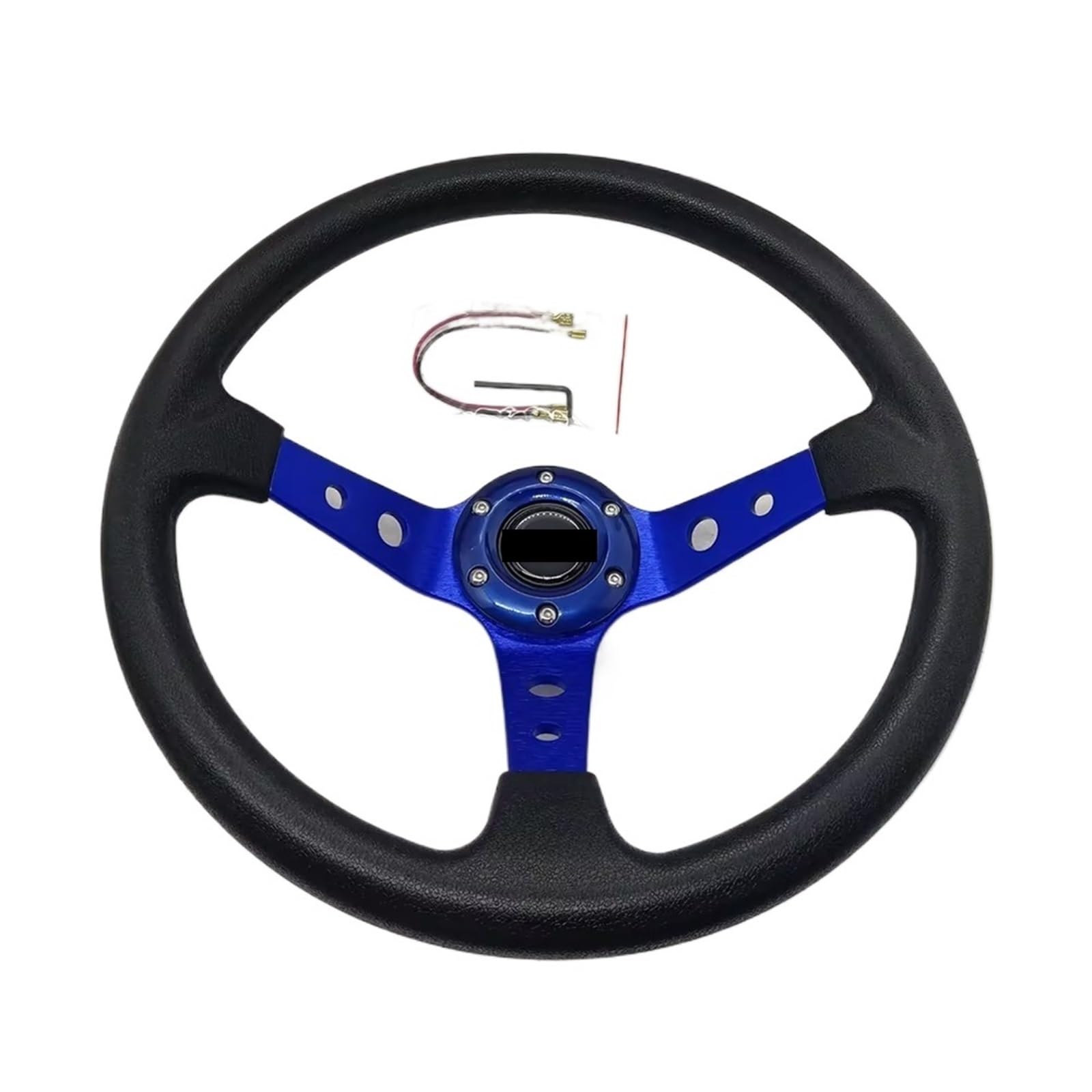 Universal-Lenkrad für Autos, Rennwagen, PU, 35,6 cm, Drifting-Sportlenkrad (001-GZFXP114-03) von CYMQQQI