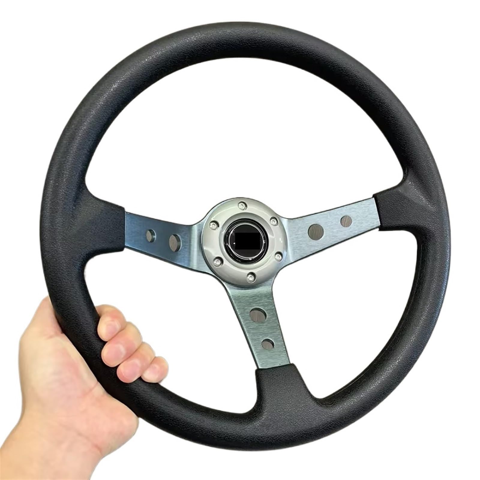 Universal-Lenkrad für Autos, Rennwagen, PU, 35,6 cm, Drifting-Sportlenkrad (001-GZFXP114-08) von CYMQQQI