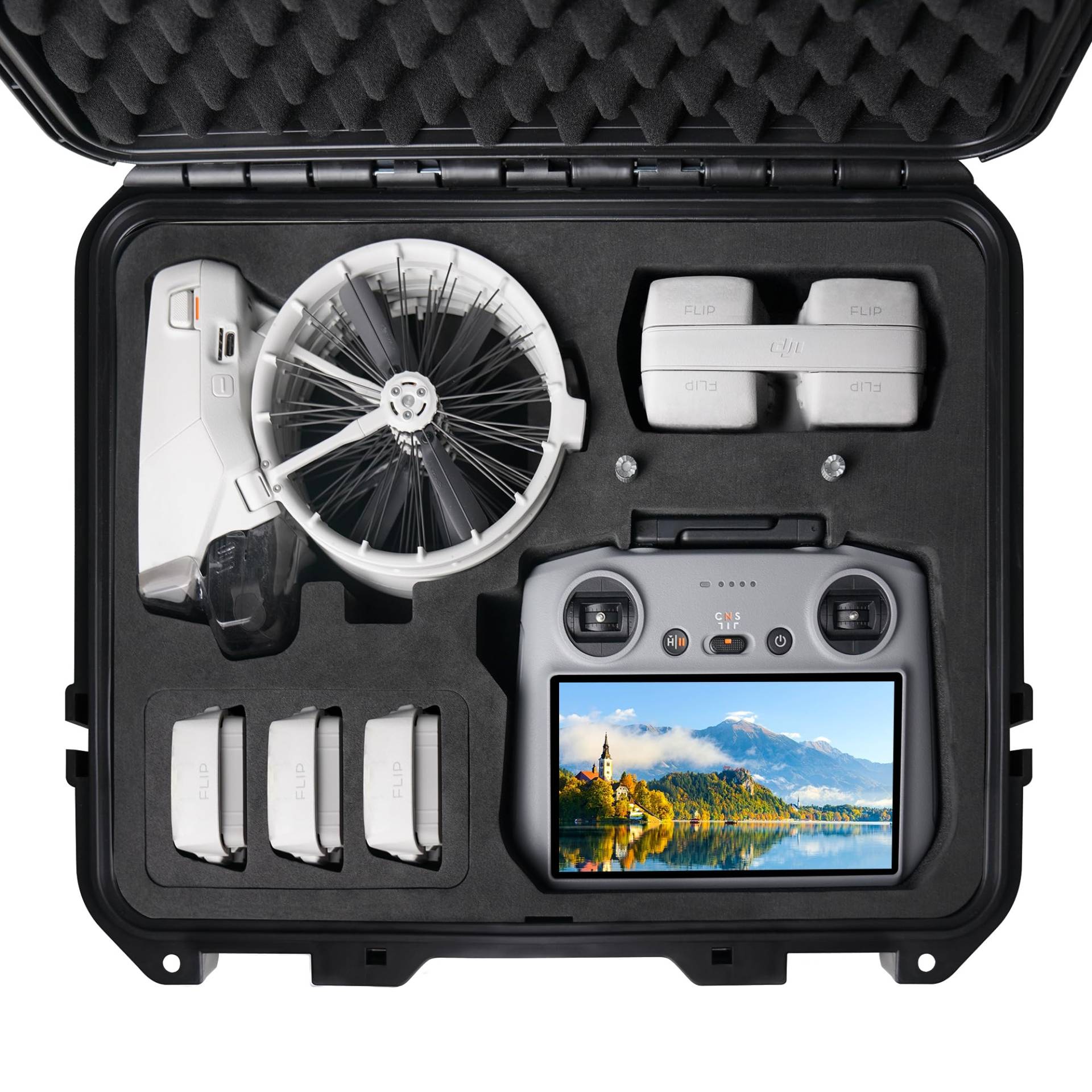 CYNOVA FLIP Case wasserdichte Hartschalenkoffer für DJI Flip Fly More Combo,Unterstützung 7 Batterien und anderes DJI Flip Zubehör [für DJI RC 2/RC-N3 Controller, CASE ONLY] von CYNOVA