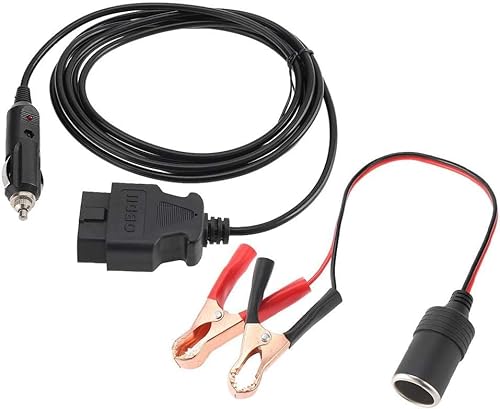 CYSFETENA OBD2 Memory Saver mit Clip, 12V Zigarettenanzünder Notstromversorgungskabel, 3 Meter Kabel für Fahrzeug ECU, Auto Speicher Saver für OBD2 von CYSFETENA