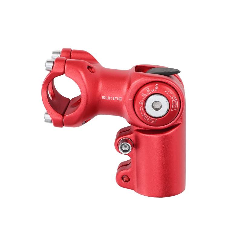 CYSKY Verstellbar Vorbau 25,4 60mm/80mm/100mm 0-90 Grad Verstellbar MTB Vorbau Lenker Vorbau Verstellbar Fahrrad lenkervorbau für Mountainbike Rennrad BMX Stadtradeln (Rot, 60mm) von CYSKY