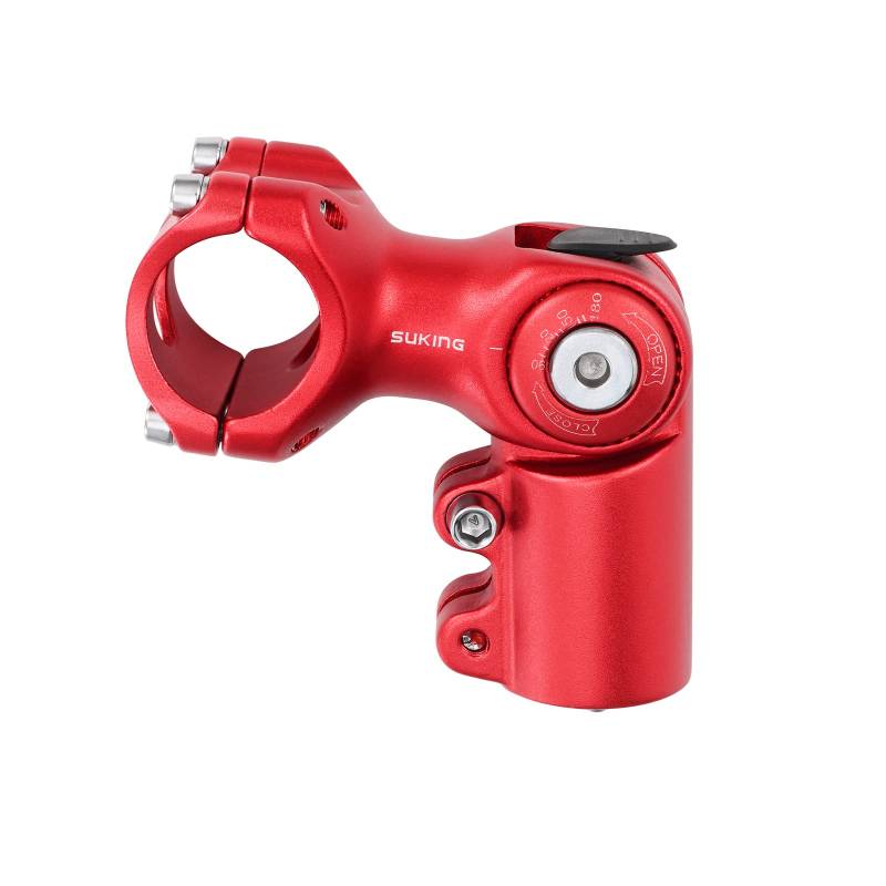 CYSKY Verstellbar Vorbau 31,8 60mm/80mm/93mm 0-90 Grad Verstellbar MTB Vorbau Lenker Vorbau Verstellbar Fahrrad lenkervorbau für Mountainbike Rennrad BMX Stadtradeln (Rot, 60mm) von CYSKY