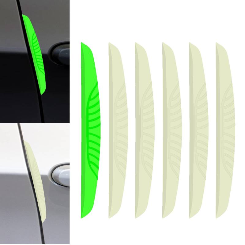 Hochwertiger Türkantenschutz Autotür Kantenschutz Türkantenschutz Auto Schwarz Gummi Türkantenschoner Türkantenschutz Aufkleber Türkantenschutz für Autotüre 6 Pcs (Transparent(Noctilucent)) von CYWVYNYT