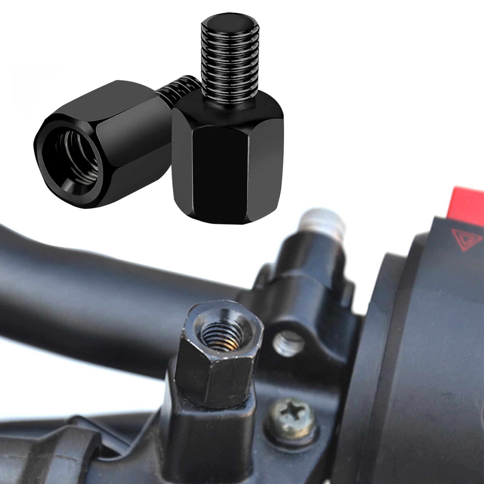 M10 Rechtsgewinde auf M10Rechtsgewinde Motorrad Motorroller Spiegel Adapter (2 Stück) (M10 bis M10) von CYWVYNYT