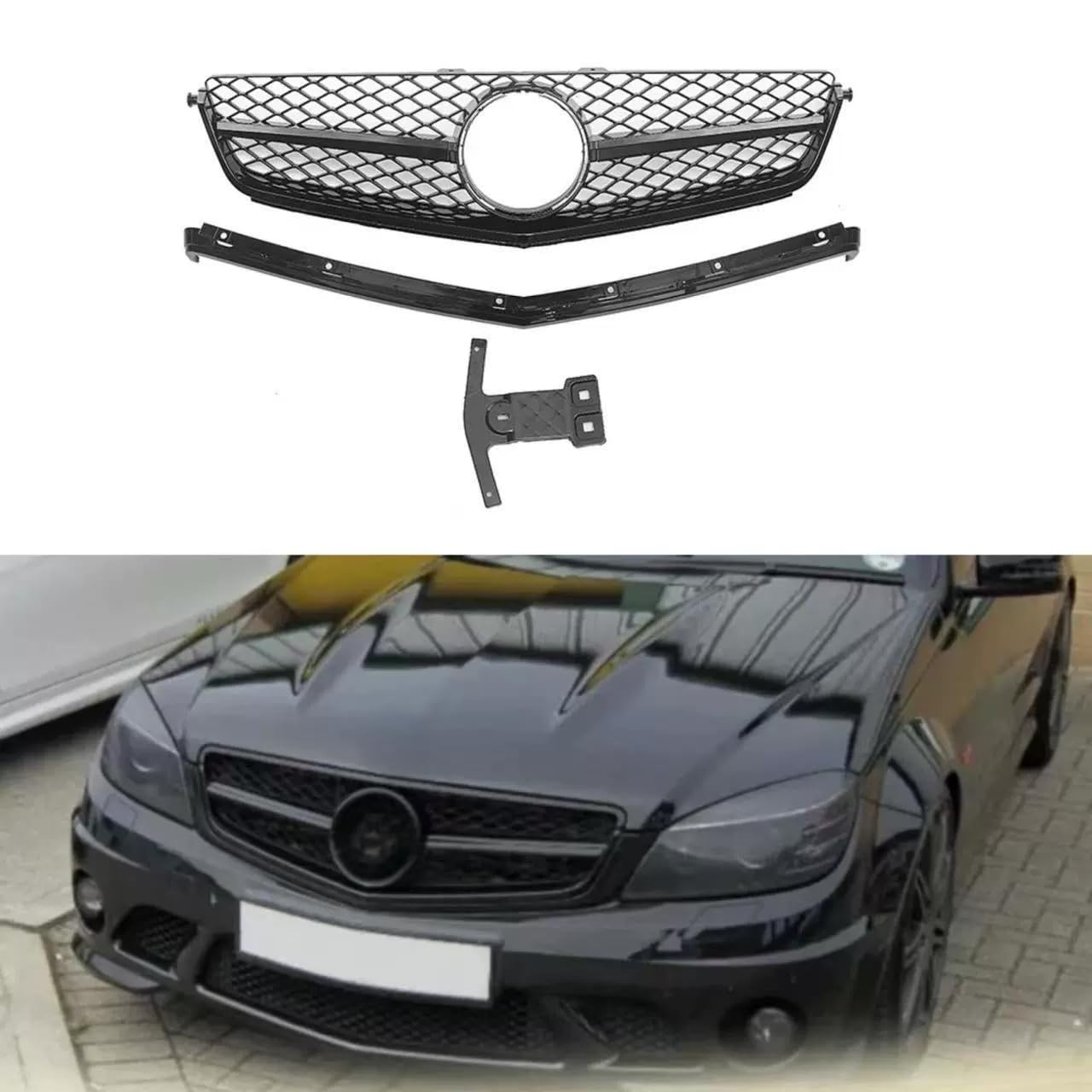 Auto kühlergrill für Mercedes Benz W204 C63 2009-2011, Kann den Kraftstoffverbrauch senken von CYYBOOMQQ