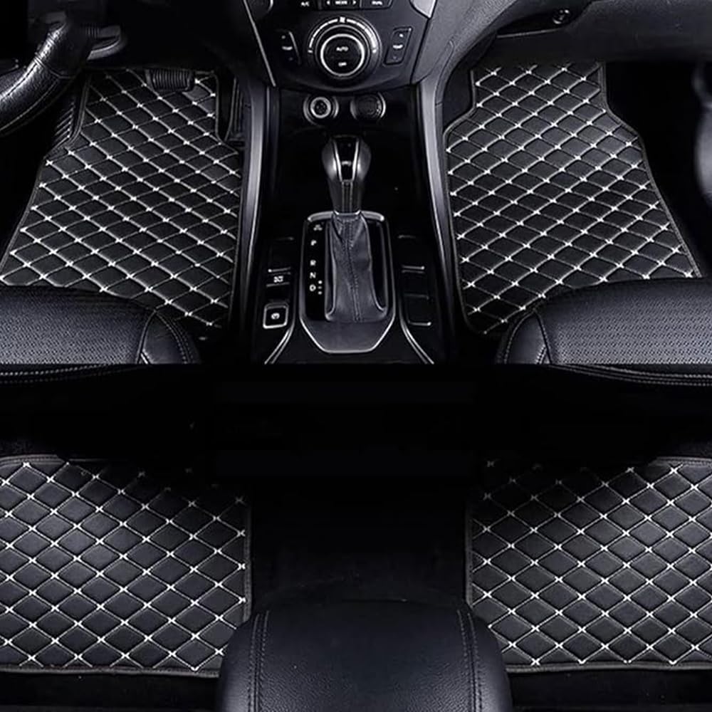 4 Stück Auto Leder Fußmatten für Mercedes Benz CLS(4seats) 2010-2018 Custom Vorne und Hinten Automatten Allwetterschutz Zubehör, B-black beige von CYYUT