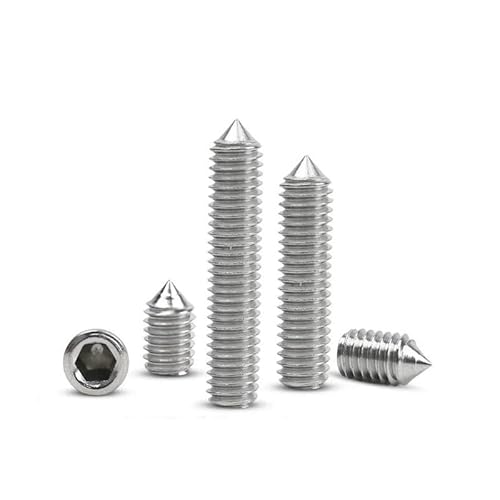 1/50pcs M5 M6 M8 M10 M12 M16 DIN914 304 Stainless Steel Hex Hexagon Socket Cone Point Grub Set Screw Allen Head Tapered End Bolt CZAOINCU(M8x10mm 10pcs) von CZAOINCU