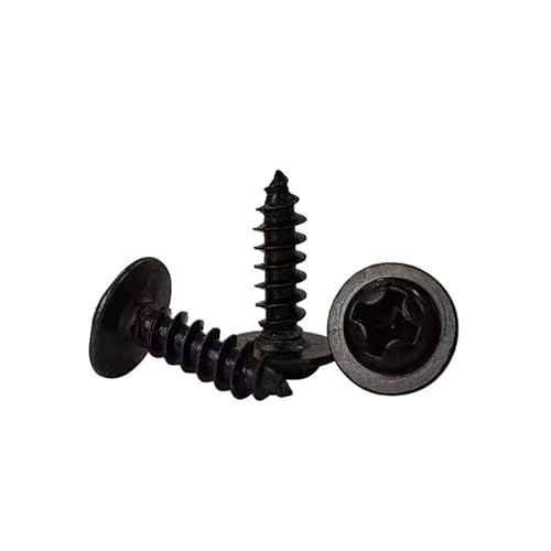 100pcs Black Self-Tapping Screw Pan PWA Cross Round Head with Washer Cushion M1.4 M1.7 M2 M2.3 M2.6 M3 M3.5 M4 CZAOINCU(5mm,M2.3) von CZAOINCU