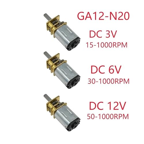 1pcs DC3V/6V/12V N20 Speed Reduction Metal Gear electronic starter DIY Robot Car Lock 15/30/50/60/100/200/300/500/1000RPM CZAOINCU(100,12V) von CZAOINCU