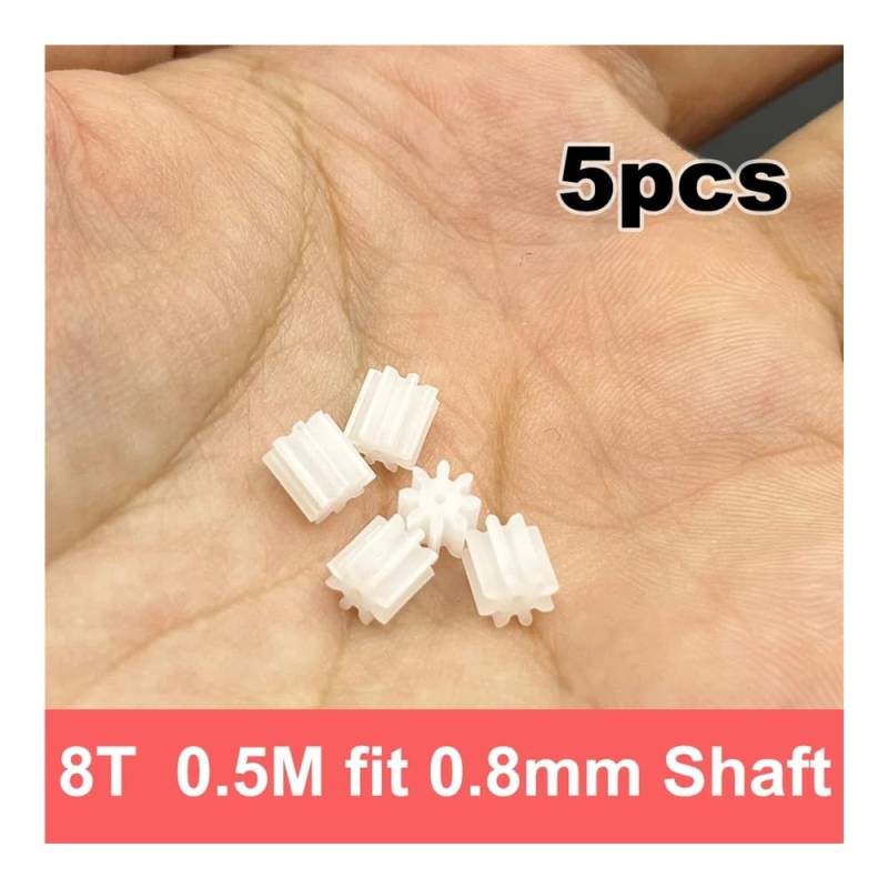 5pcs 0.5M 8T Teeth Gear Toy RC Model Car Drone Engine Coreless electronic starter 0.8mm Shaft Transmission Pinion Gear CZAOINCU von CZAOINCU