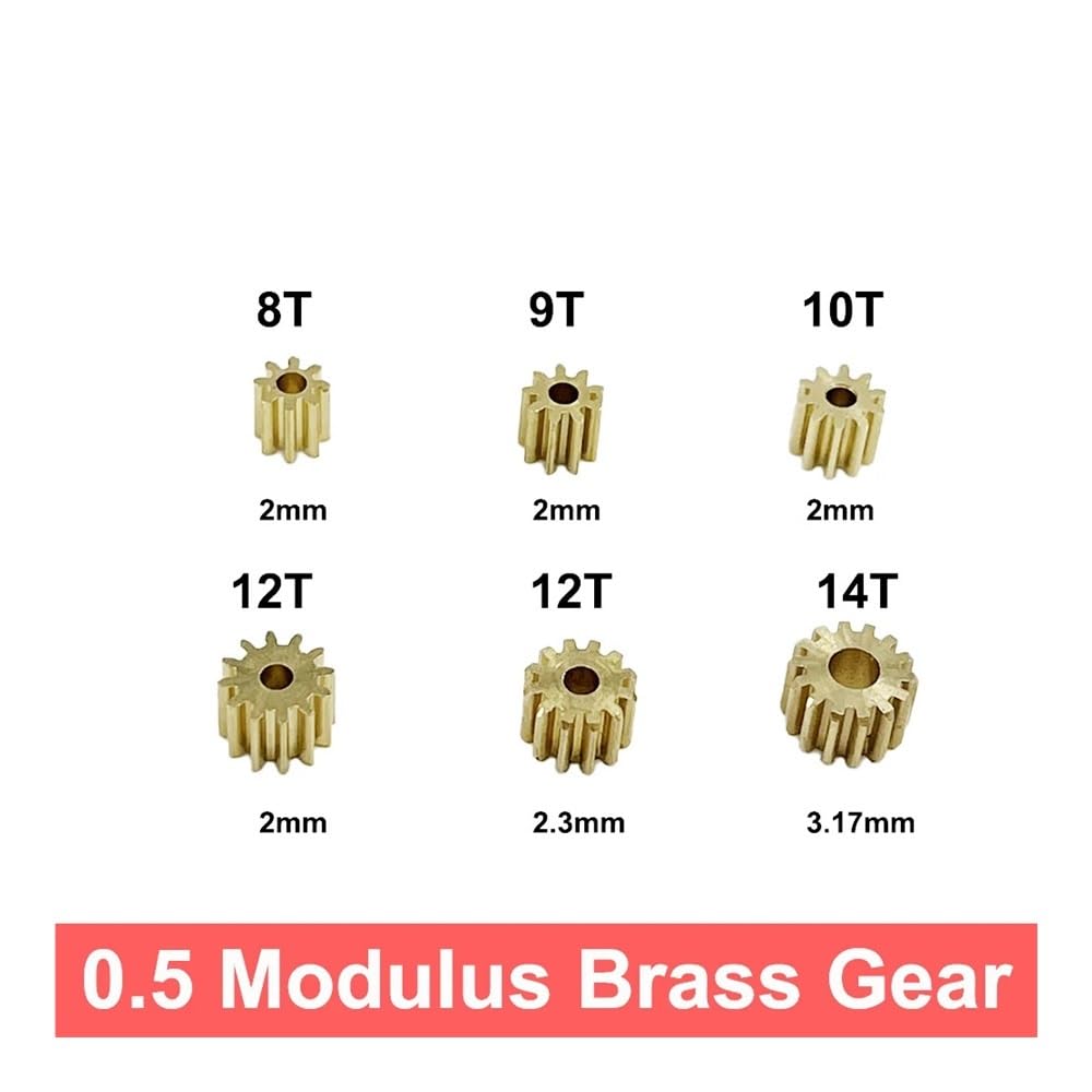 8T 9T 10T 12T 14T 0.5 Modulus Copper Brass Gear Pinion Transmission Gear Fit electronic starter 2mm 2.3mm 3.17mm Shaft CZAOINCU(10T 2mm) von CZAOINCU