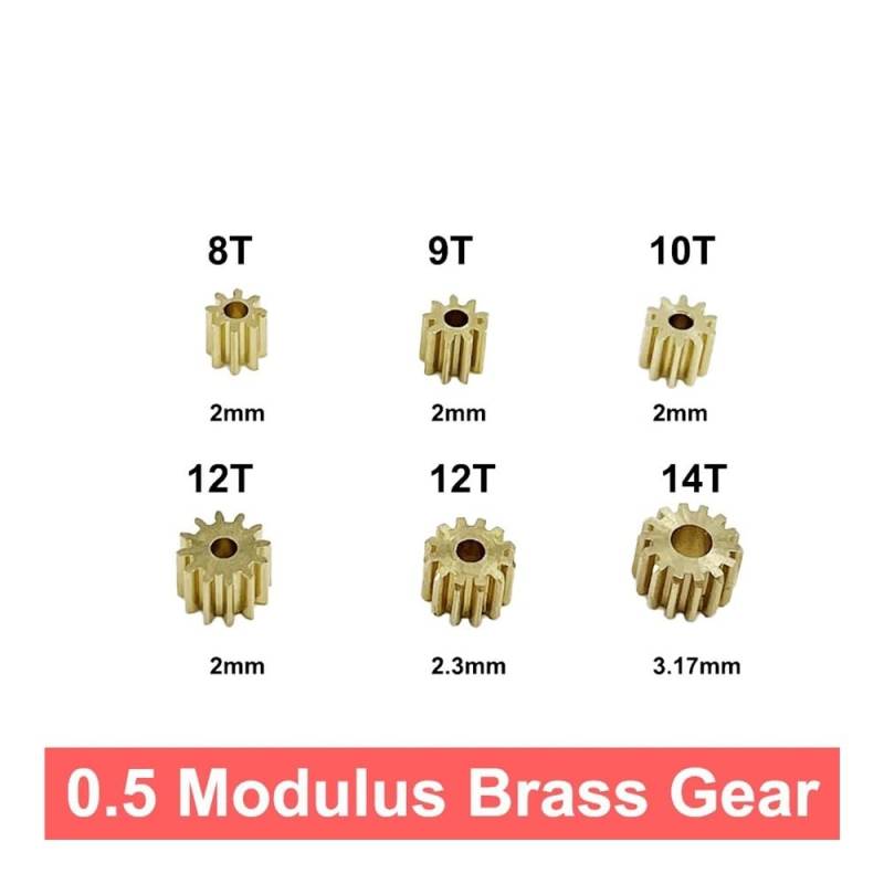 8T 9T 10T 12T 14T 0.5 Modulus Copper Brass Gear Pinion Transmission Gear Fit electronic starter 2mm 2.3mm 3.17mm Shaft CZAOINCU(10T 2mm) von CZAOINCU