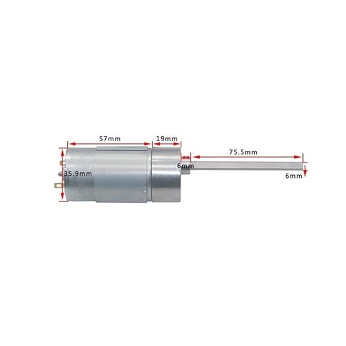 JGB37-555 D6 L75 DC Gear electronic starter 12V Long Shaft High Torque electronic starter DC Speed Regulation Forward and Reverse Small electronic starter CZAOINCU(Single Motor,107RPM_12V) von CZAOINCU